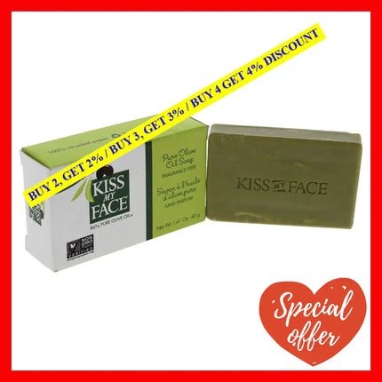 Pure Olive Oil Bar Soap By Kiss My Face For Unisex - 1.41 Oz