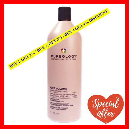 Pure Volume Shampoo By Pureology For Unisex - 1 Liter