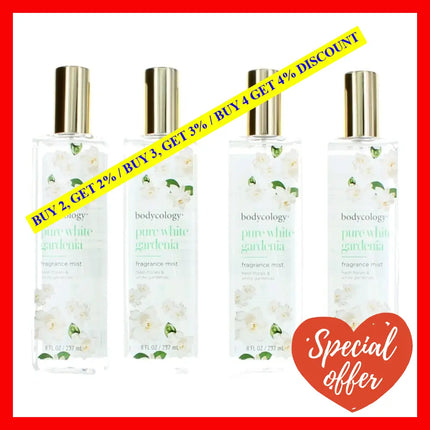 Pure White Gardenia By Bodycology 4 Pack 8 Oz Fragrance Mist For Women