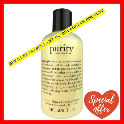 Purity Made Simple 3-In-1 Cleanser For Face & Eyes By Philosophy For Unisex - 8 Oz