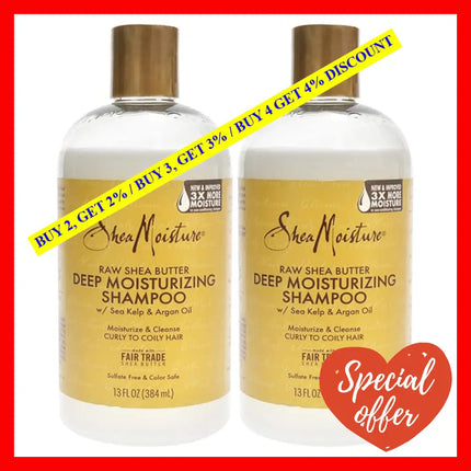 Raw Shea Butter Moisture Retention Shampoo - Pack Of 2 By For Unisex 13 Oz