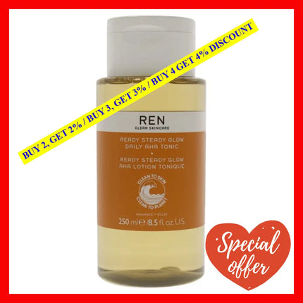 Ready Steady Glow Daily Aha Tonic By Ren For Women - 8.5 Oz Toner