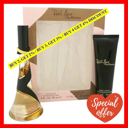 Rebl Fleur By Rihanna For Women - 2 Pc Gift Set 1.7Oz Edp Spray 3Oz Body Lotion