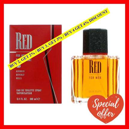 Red By Beverly Hills 3.4 Oz Eau De Toilette Spray For Men