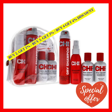 Refresh And Protect Kit By Chi For Unisex - 4 Pc 2Oz Iron Guard 44 2.6Oz Dry Shampoo Infra Treatment