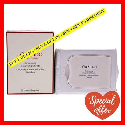 Refreshing Cleansing Sheet By Shiseido For Unisex - 30 Count Wipes