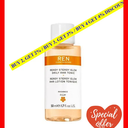 Ren Clean Skincare Ready Steady Glow Daily Aha Tonic 50 Ml - 5060389246777