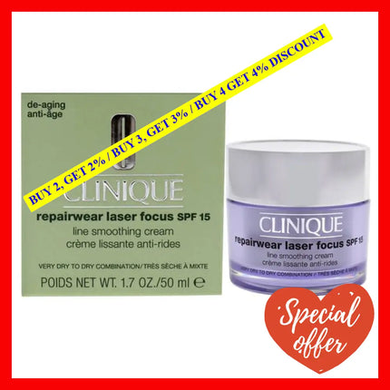 Repairwear Laser Focus Line Smoothing Cream Spf 15 - Very Dry To Combination By Clinique For Women