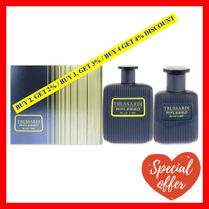 Riflesso Blue Vibe By Trussardi For Men - 2 Pc Gift Set 3.4 Oz Edt Spray 1Oz