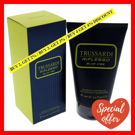 Riflesso Blue Vibe By Trussardi For Men - 3.4 Oz Shampoo And Shower Gel