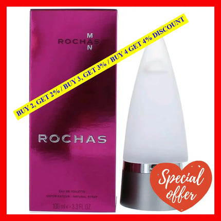 Rochas Man By 3.3 Oz Eau De Toilette Spray For Men