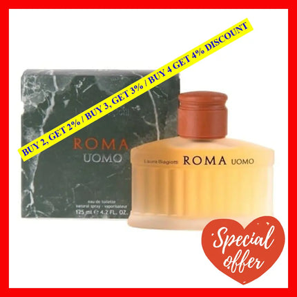 Roma Uomo By Laura Biagiotti 4.2 Oz Eau De Toilette Spray For Men