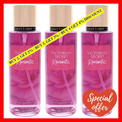 Romantic Fragrance Mist By Victorias Secret For Women - 8.4 Oz Pack Of 3