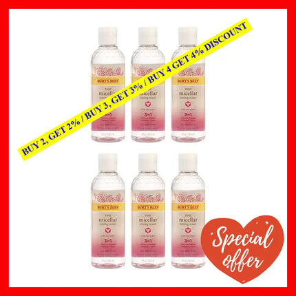 Rose Micellar Toning Water By Burts Bees For Women - 8 Oz Toner Pack Of 6