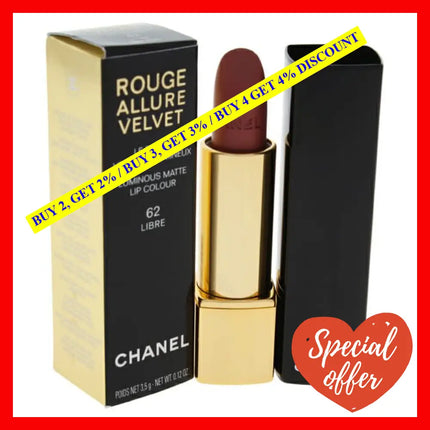 Rouge Allure Velvet Luminous Matte Lip Colour - 62 Libre By Chanel For Women 0.12 Oz Lipstick