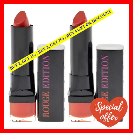 Rouge Edition - 10 Buzz By Bourjois For Women 0.12 Oz Lipstick Pack Of 2