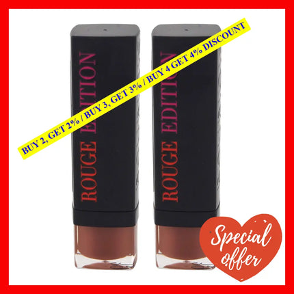 Rouge Edition - 39 Pretty In Nude By Bourjois For Women 0.12 Oz Lipstick Pack Of 2