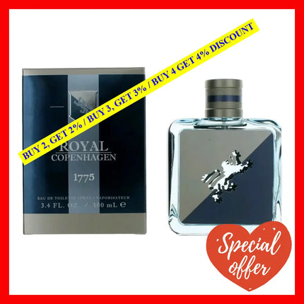 Royal Copenhagen 1775 By 3.4 Oz Eau De Toilette Spray For Men