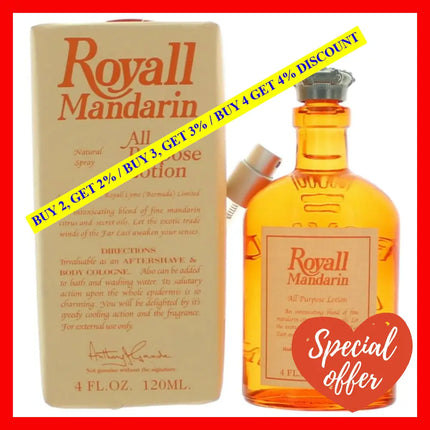 Royall Mandarin By Fragrances 4 Oz All Purpose Lotion For Men