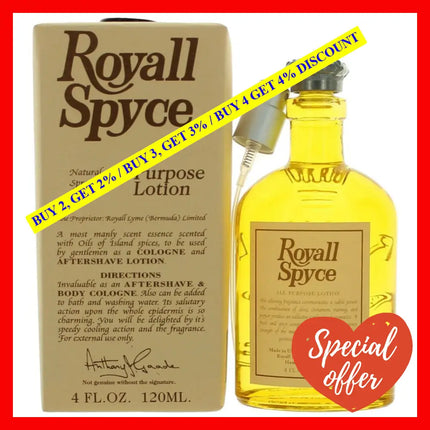 Royall Spyce By Fragrances 4 Oz All Purpose Lotion Spray For Men