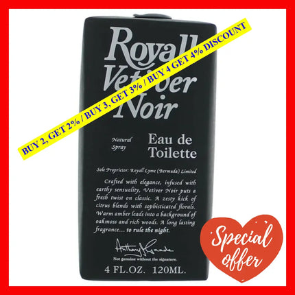 Royall Vetiver Noir By Fragrance 4 Oz Eau De Toilette Spray For Men