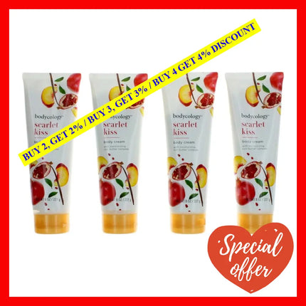 Scarlet Kiss By Bodycology 4 Pack 8 Oz Moisturizing Body Cream For Women