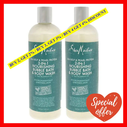 Sea Kelp & Pearl Protein Nourishing Body Wash - Pack Of 2 By Shea Moisture For Unisex 16 Oz