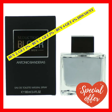 Seduction In Black By Antonio Banderas 3.4 Oz Eau De Toilette Spray For Men