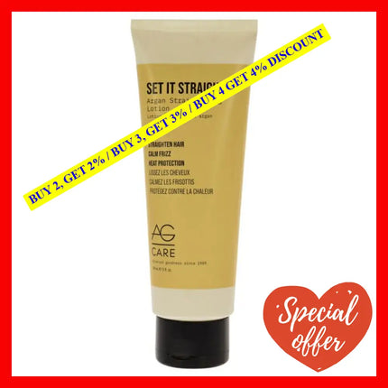 Set It Straight Argan Straightening Lotion By Ag Hair Cosmetics For Unisex - 5 Oz