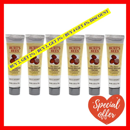 Shea Butter Hand Repair Cream By Burts Bees For Unisex - 0.49 Oz Pack Of 6