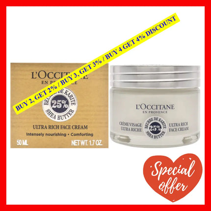 Shea Butter Ultra Rich Face Cream By Loccitane For Unisex - 1.7 Oz