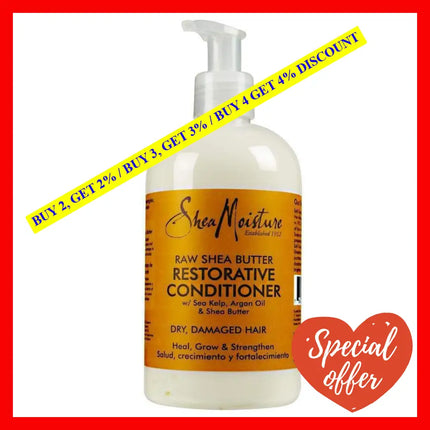 Sheamoisture Restorative Conditioner For Dry Damaged Hair Raw Shea Butter Silicone Free Curly 13 Oz