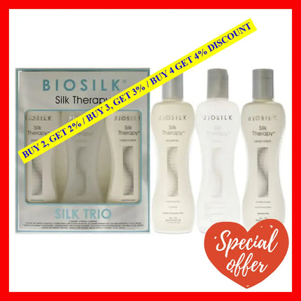 Silk Therapy Trio By Biosilk For Unisex - 3 Pc 7Oz Shampoo Conditioner And Original