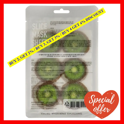 Slice Sheet Mask - Kiwi By Kocostar For Unisex 1 Pc Pack Of 6