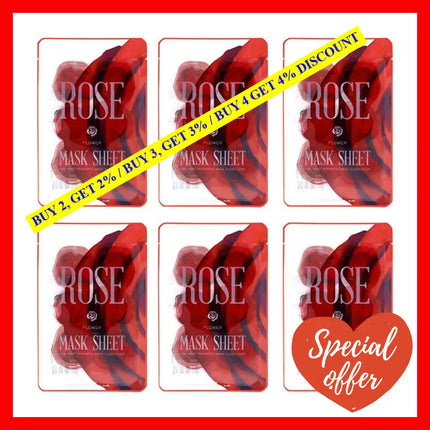 Slice Sheet Mask - Rose Flower By Kocostar For Unisex 1 Pc Pack Of 6