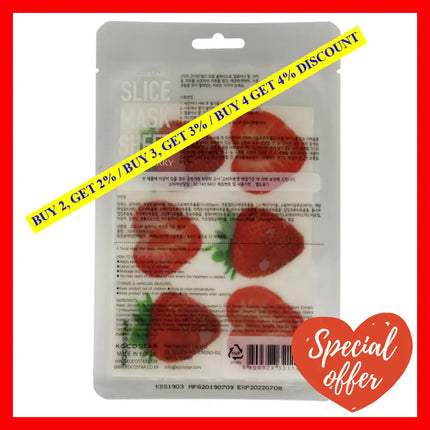 Slice Sheet Mask - Strawberry By Kocostar For Unisex 1 Pc Pack Of 6