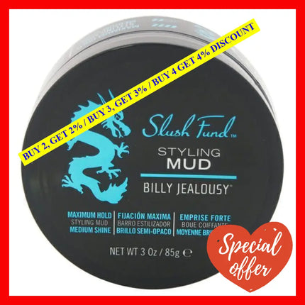 Slush Fund Styling Mud By Billy Jealousy For Men - 3 Oz Wax