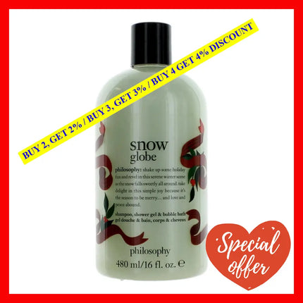 Snow Globe By Philosophy 16 Oz Shampoo Shower Gel & Bubble Bath For Unisex