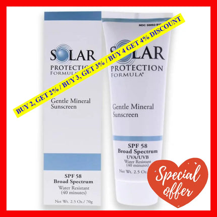 Solar Protection Formula Gentle Mineral Sunscreen Spf 58 By Tizo For Unisex - 2.5 Oz