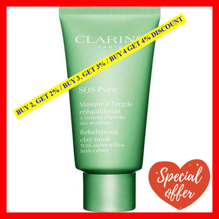 Sos Pure Rebalancing Clay Mask By Clarins For Women - 2.3 Oz