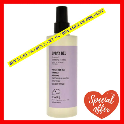 Spray Gel Thermal Setting By Ag Hair Cosmetics For Unisex - 8 Oz