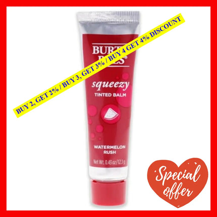 Squeezy Tinted Lip Balm - Watermelon Rush By Burts Bees For Women 0.43 Oz