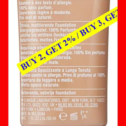 Stay-Matte Oil-Free Makeup - 6 Ivory Vf N By Clinique For Women 1 Oz