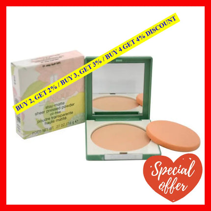 Stay-Matte Sheer Pressed Powder - 01 Stay Buff (Vf) Dry Combination To Oily By Clinique For Women