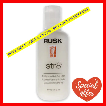 Str8 Anti-Frizz And Anti-Curl Lotion By Rusk For Unisex - 6 Oz