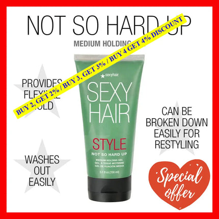 Style Sexy Hair Not So Hard Up Gel By For Unisex - 5.1 Oz