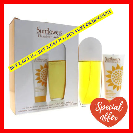 Sunflowers By Elizabeth Arden For Women - 2 Pc Gift Set 3.3 Oz Edt Spray Body Lotion