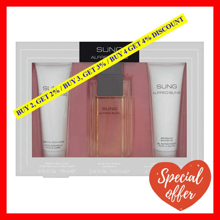 Sung By Alfred For Women - 3 Pc Gift Set 3.4Oz Edt Spray 2.5Oz Essential Body Lotion Refreshing