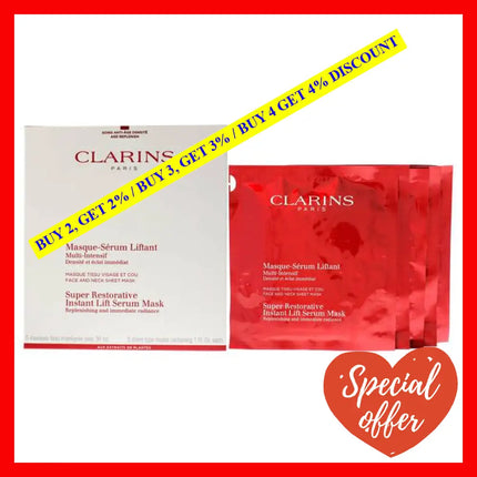 Super Restorative Instant Lift Serum Mask By Clarins For Women - 5 Pc