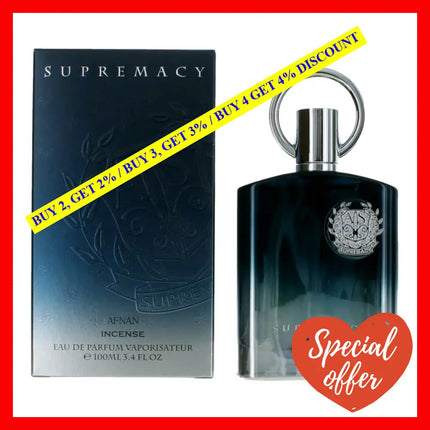 Supremacy Incense By Afnan 3.4 Oz Eau De Parfum Spray For Men